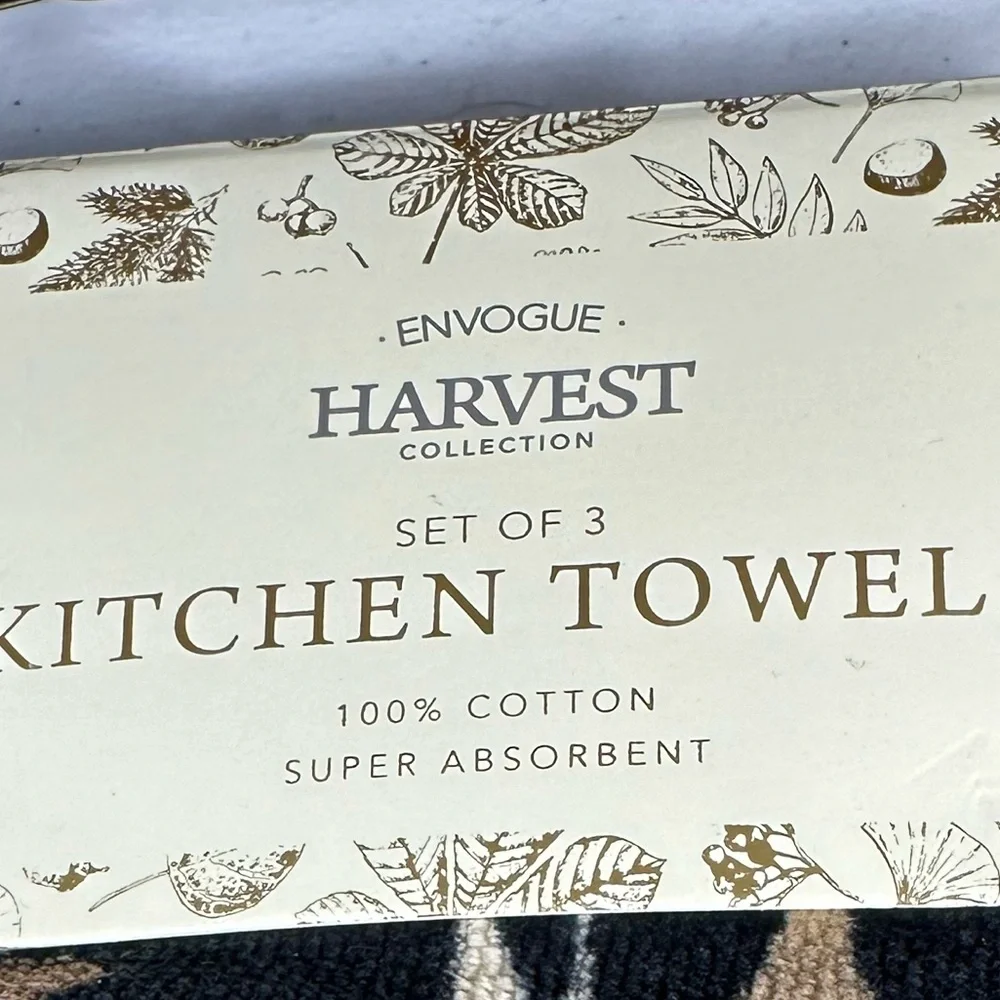 NEW Envogue HARVEST COLLECTION MUSHROOM Kitchen Towel Set/3